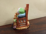Vintage Cherished Teddies Bear Momma in Rocking Chair with Baby Figurine Enesco