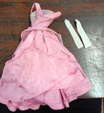 Vintage 1963 Barbie Sophisticated Lady #993 Pink Gown & Long White Gloves