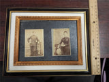 Antique Victorian CDV Photo Lot Framed Military Band Brass Instrument 1800s