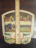 Vtg Flexoneer no.869 Home Paper Fan The Last Supper ---Matt.26: 26-27