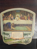 Vtg Flexoneer no.869 Home Paper Fan The Last Supper ---Matt.26: 26-27