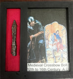 Medieval Iron Crossbow Bolt Quarrel 12th-16th Century AD Shadow Box Display