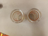 Rare Vintage Roskovensky Farm Dairy Scottdale PA Glass Set & Rubber Stoppers