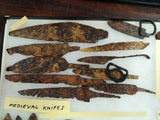 Rare Medieval Iron Artifact Collection LOT Knives Buckles Arrowheads