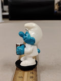 Schleich Smurf with Hot Chocolate Brown Mug Coco Vintage Peyo Figure