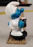 Schleich Smurf with Hot Chocolate Brown Mug Coco Vintage Peyo Figure