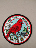 VTG PA Game Commission We Need Wildlife Cardinal Patch Lot  With & Without Text