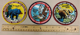 3 Vintage PA Game Commission WTFW Patches - 1993 Bear, 1994 Birds, 1995 Beaver