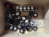Vtg Model Car Parts Lot Wheels Tires Chrome Wire Whitewalls Drag Slicks Goodyear