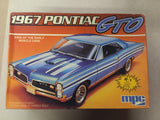 Vtg MPC 1967 Pontiac GTO 1/25 Model Kit Blue Partially Built