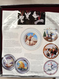 1985 US Historical Society Stained Glass Pewter Plate Christmas Boxed COA