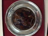 Historical Pewter Stained Glass 1983 Christmas Plate The Shepherds At Bethlehem