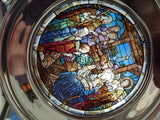 Vtg Historical Society 1988 Stained Glass Christmas Plate The Adoration w/ Light