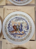 Vtg Complete 7 Lafayette Legacy Collection Limoges Plates Boxes & COAs
