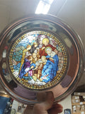 Vtg Historical 1988 The Adoration Stained Glass & Pewter Christmas Plate