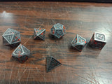 DNDND Blood Iron Metal Dice Set 7PCS Metallic Die with Metal Case