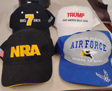 Lot of 4 Patriotic & Sports Hats: Trump MAGA, NRA, US Air Force, Big Ben Steeler