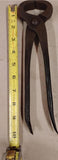 Antique Cobbler Farrier Curved Jaw Nippers Pliers Nail Puller 10 Inches