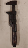 Antique Adriance 10" Monkey Wrench Stamped Wood Knife Handle Adjustable Tool