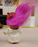 Vintage Russ Berrie Artist Painter Troll Doll Pink Hair w/ Palette & Beret 5"