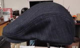 Lids Men's Flat Cap Gray Pinstripe Ivy Driving Hat RN# 115665 Vintage
