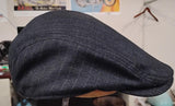 Lids Men's Flat Cap Gray Pinstripe Ivy Driving Hat RN# 115665 Vintage