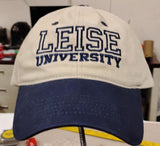 LEISE UNIVERSITY Hat Cap Tan & Navy Blue SPORTSMAN Brand Slide Buckle Strap