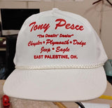 Vintage Tony Pesce Chrysler Plymouth Dodge Jeep Eagle Hat Trucker Rope Snapback