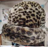 Vintage Magid Faux Fur Leopard Print Bucket Hat Cloche RN 86183 One Size