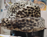 Vintage Magid Faux Fur Leopard Print Bucket Hat Cloche RN 86183 One Size