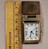 NWT Vintage Mundi Wallet & Money Clip Watch Gift Set Gold Rectangle Tank Style