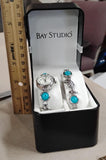 Bay Studio Dolphin Watch & Bracelet Set Turquoise Silver Tone New in Box Papers