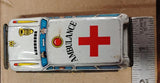Vtg Ambulance Auto Friction Pocket Tin Toy 50's Lithograph Collectible Japan
