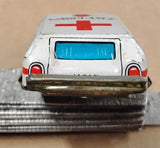 Vtg Ambulance Auto Friction Pocket Tin Toy 50's Lithograph Collectible Japan