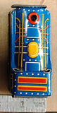 Vintage Friction Tin Litho NYC Train Toy N.Y.C. Vtg 3.5" Blue Red Yellow