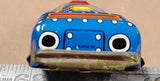 Vintage Friction Tin Litho NYC Train Toy N.Y.C. Vtg 3.5" Blue Red Yellow