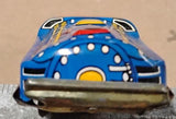 Vintage Friction Tin Litho NYC Train Toy N.Y.C. Vtg 3.5" Blue Red Yellow