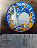 Vintage 1939 New York World's Fair Pinback Button Trylon Perisphere 1.25