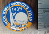 Vintage 1939 New York World's Fair Pinback Button Trylon Perisphere 1.25