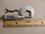 Vtg Brown & Sharpe 599-1 Slant/Line Micrometer 0-1" .0001 w/ 1967 Receipt & Box