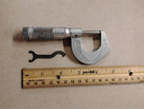 Vtg Brown & Sharpe 599-1 Slant/Line Micrometer 0-1" .0001 w/ 1967 Receipt & Box