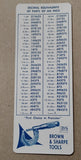 Vtg Brown & Sharpe 599-1 Slant/Line Micrometer 0-1" .0001 w/ 1967 Receipt & Box