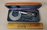 Vtg Brown & Sharpe 599-1 Slant/Line Micrometer 0-1" .0001 w/ 1967 Receipt & Box