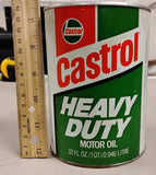 Vtg Castrol Heavy Duty Motor Oil Can 1 Quart Unopened Full 1970s 20/50