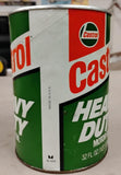 Vtg Castrol Heavy Duty Motor Oil Can 1 Quart Unopened Full 1970s 20/50