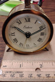 Vintage Endura Brass Alarm Clock Made in France Roman Numeral Mechanical Working
