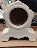 Vintage Lux Mfg Mechanical 6-1/2” Alarm Clock W/Porcelain Ceramic Case-Works