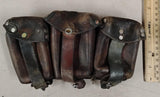 Original WW2 German Mauser K98 Leather 3-Cell Ammo Pouch - Finnish SA Marked"