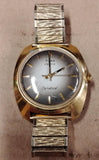 VTG 1970s Timex Electric Dynabeat Gold Tone Mens Watch Smoked Dial - Working