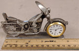 Vintage Spoontiques Pewter Motorcycle Desk Clock Figurine Quartz  Collectible